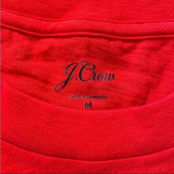 J Crew T-Shirt Red with Leopard Cheetah Animal Heart Size Medium - Picture 4 of 8